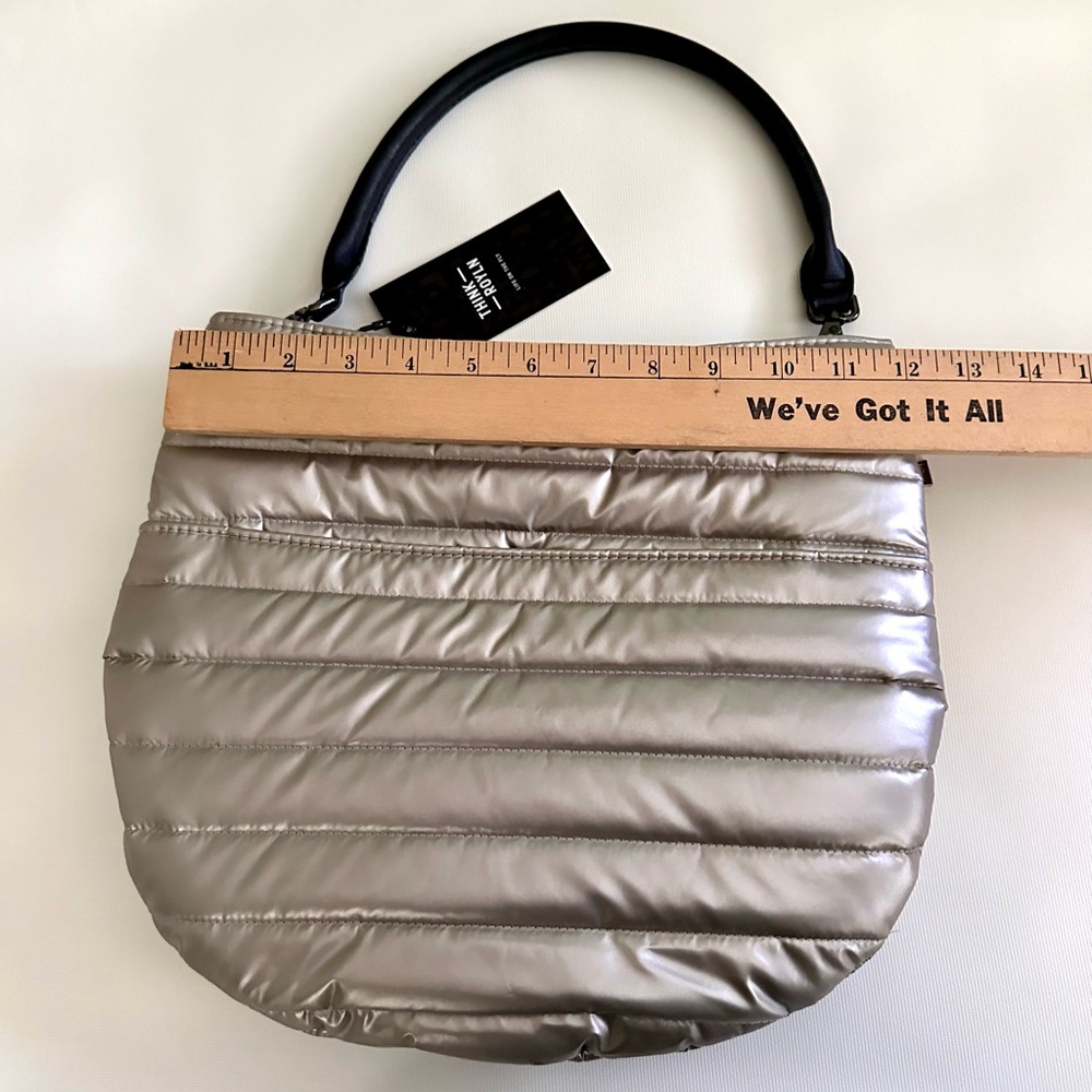 Think Royln “U” Messenger Silver bag with black crossbody strap - Picture 4 of 8